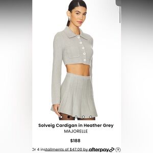 Majorelle Solveig Cardigan in Heather Grey Sz XS - NO TAG